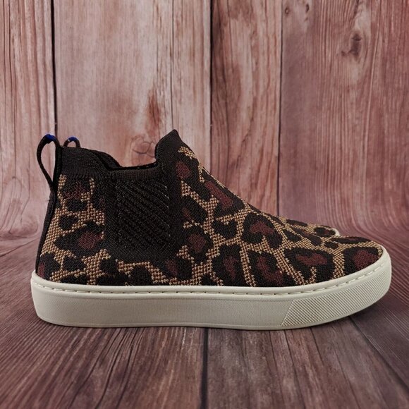 Rothys Womens 5 Chelsea Wildcat Cheetah Animal Print High Top Sneakers Retired - Picture 3 of 15